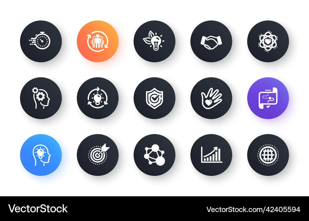 Core values icons integrity target purpose Vector Image
