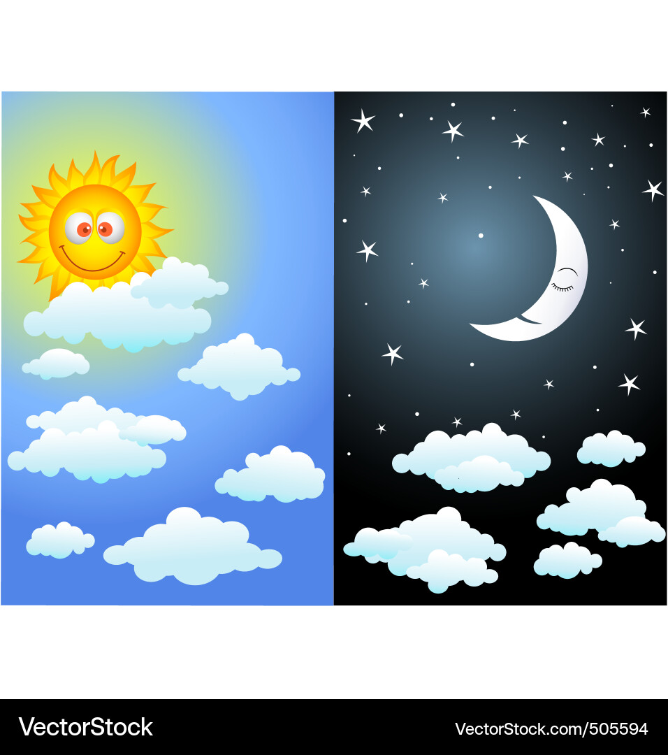 Day and night vector image