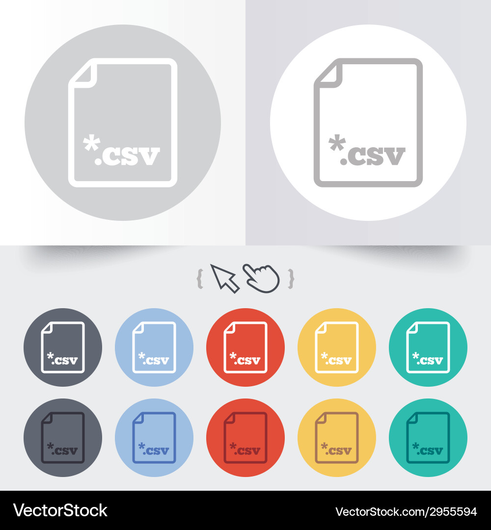 File document icon download csv button Vector Image
