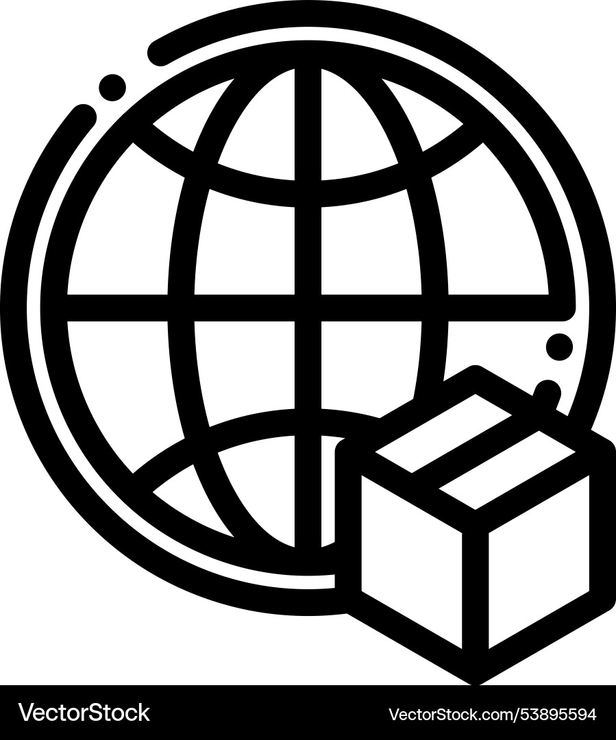 Global icon thin linear style design isolated Vector Image