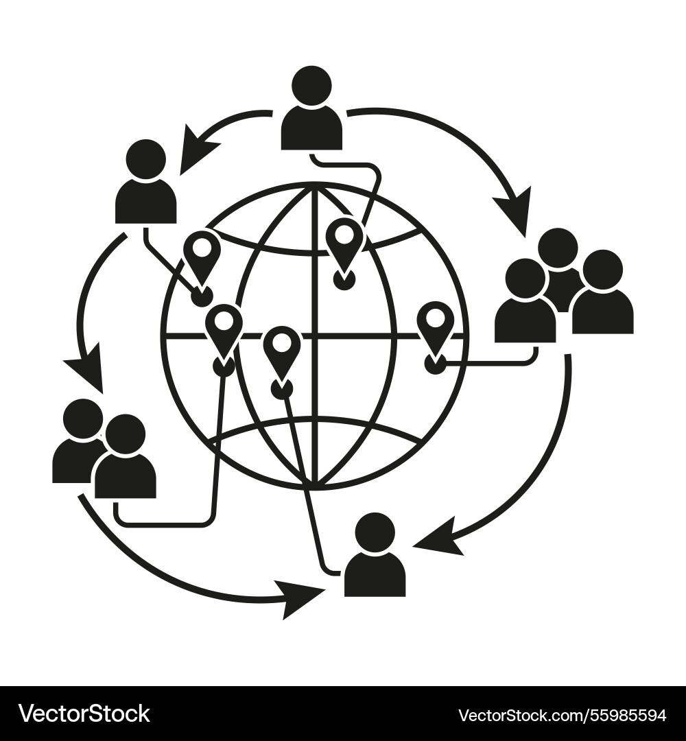 Global network system digital connection Global network system digital connection vector image