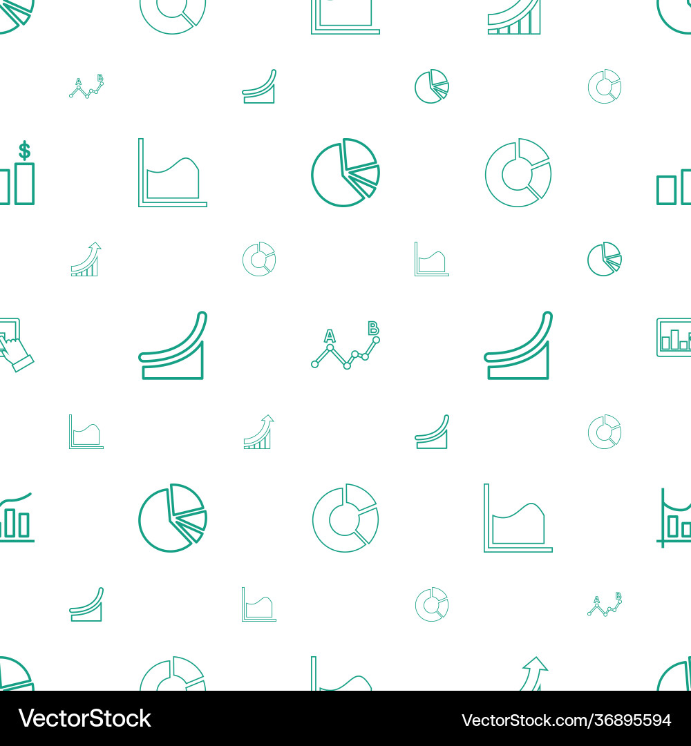 Graph icons pattern seamless white background Vector Image