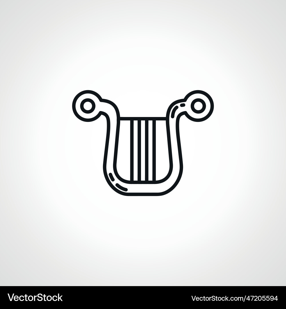 Harp line icon web linear Harp line icon web linear Vector Image