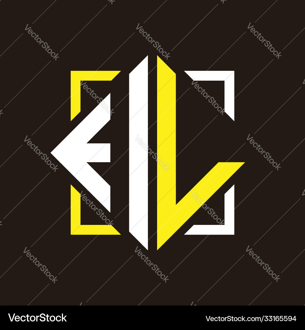 I l initials quadrangle monogram with square I l initials quadrangle monogram with square Vector Image