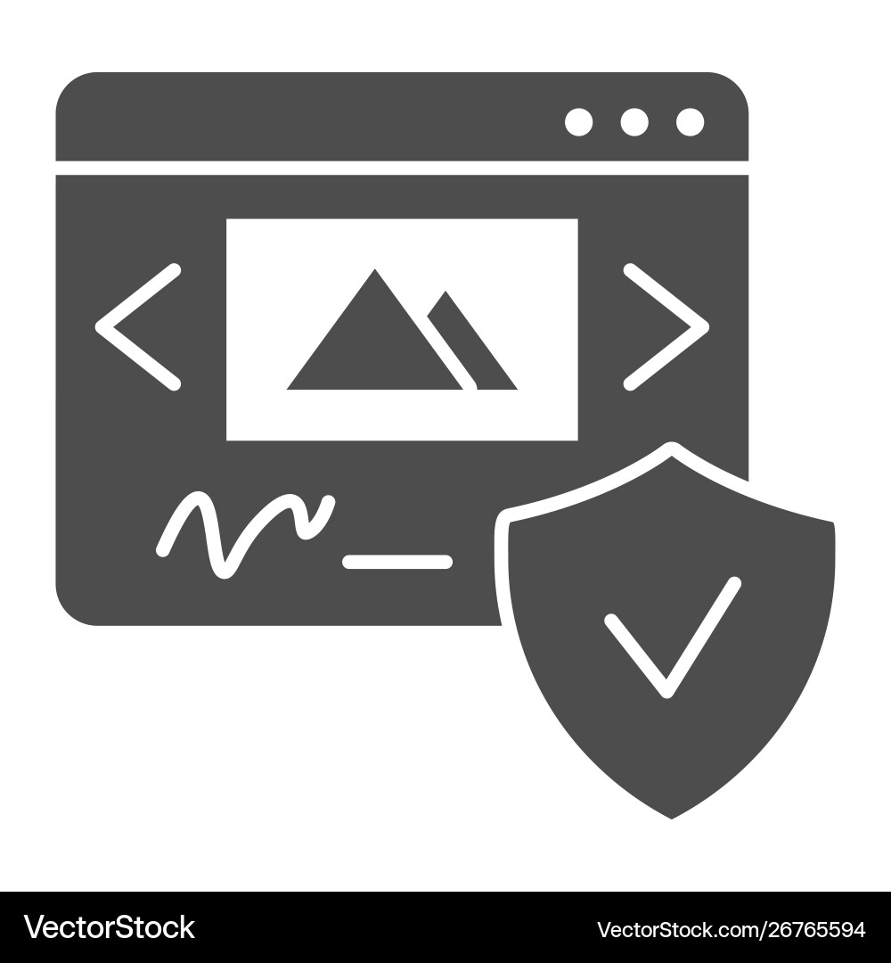 Internet protection solid icon website secure Internet protection solid icon website secure Vector Image