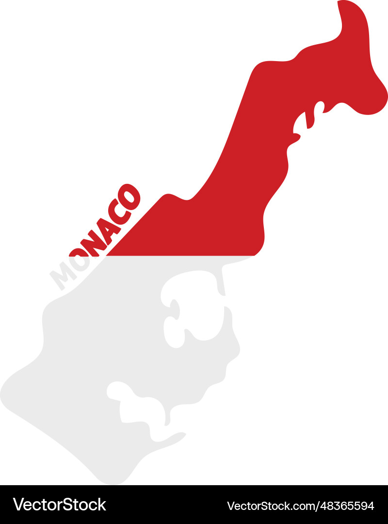Isolated colored map of monaco with its flag Vector Image