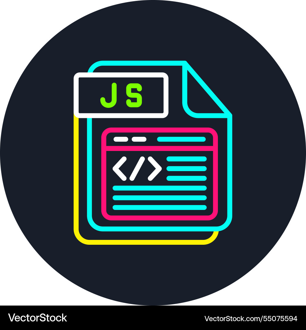Js line multi color icon vector image