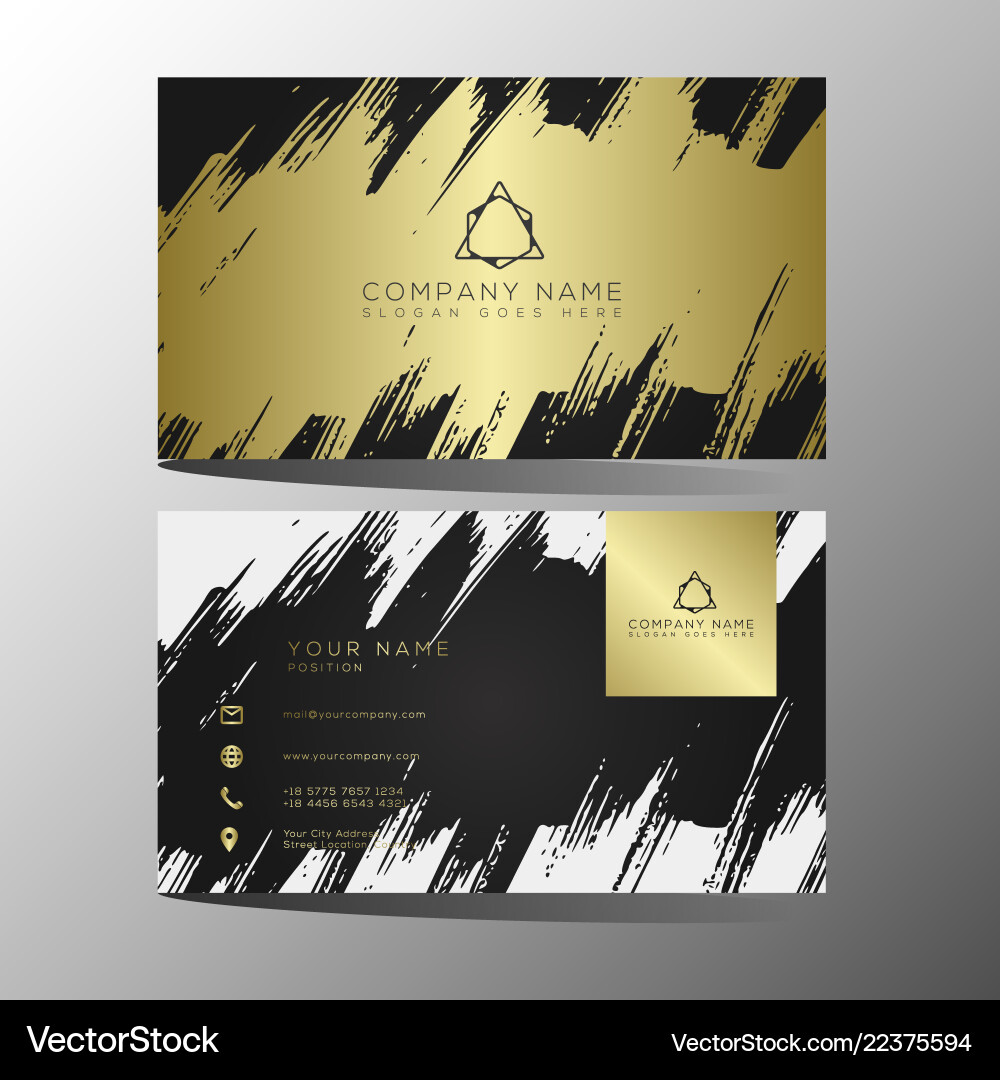 Luxus und elegante schwarze Gold Visitenkarten Luxus und elegante schwarze Gold Visitenkarten vektorbild
