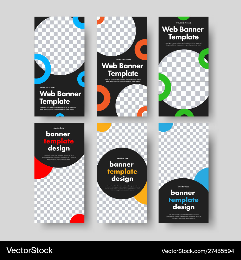 Modern Web Banners with Circles vector image