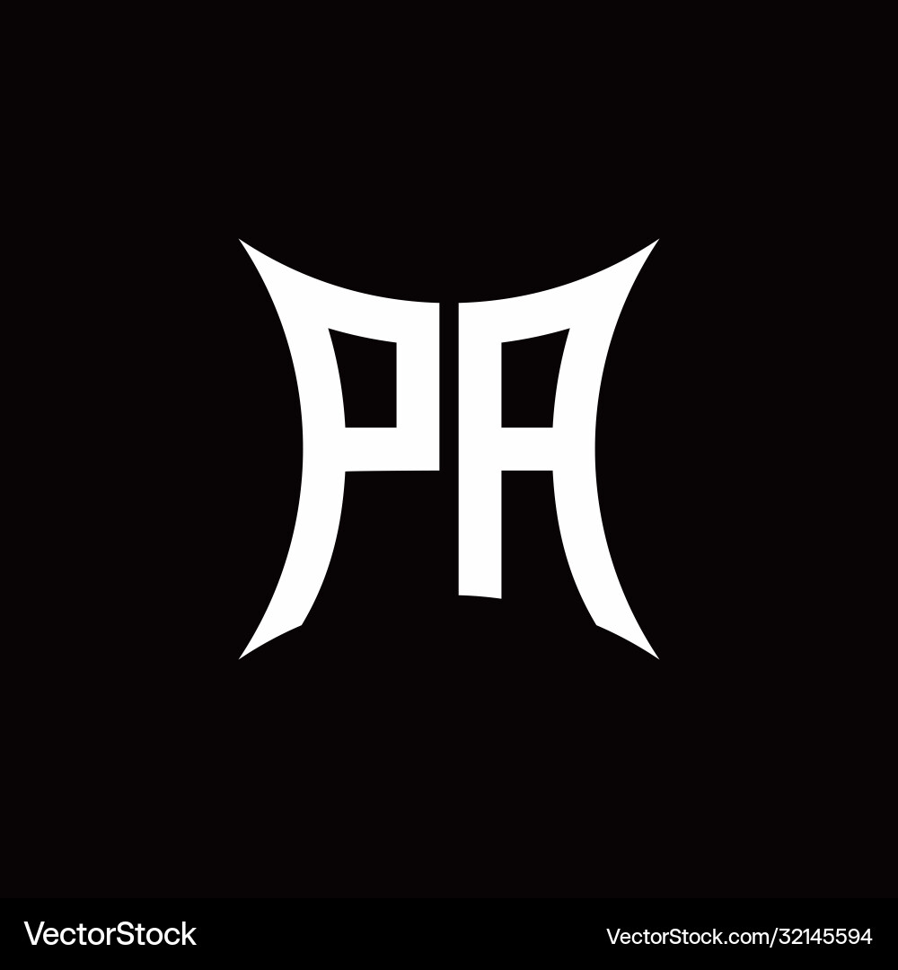 Pa monogram logo with sharped shape design Pa monogram logo with sharped shape design Vector Image