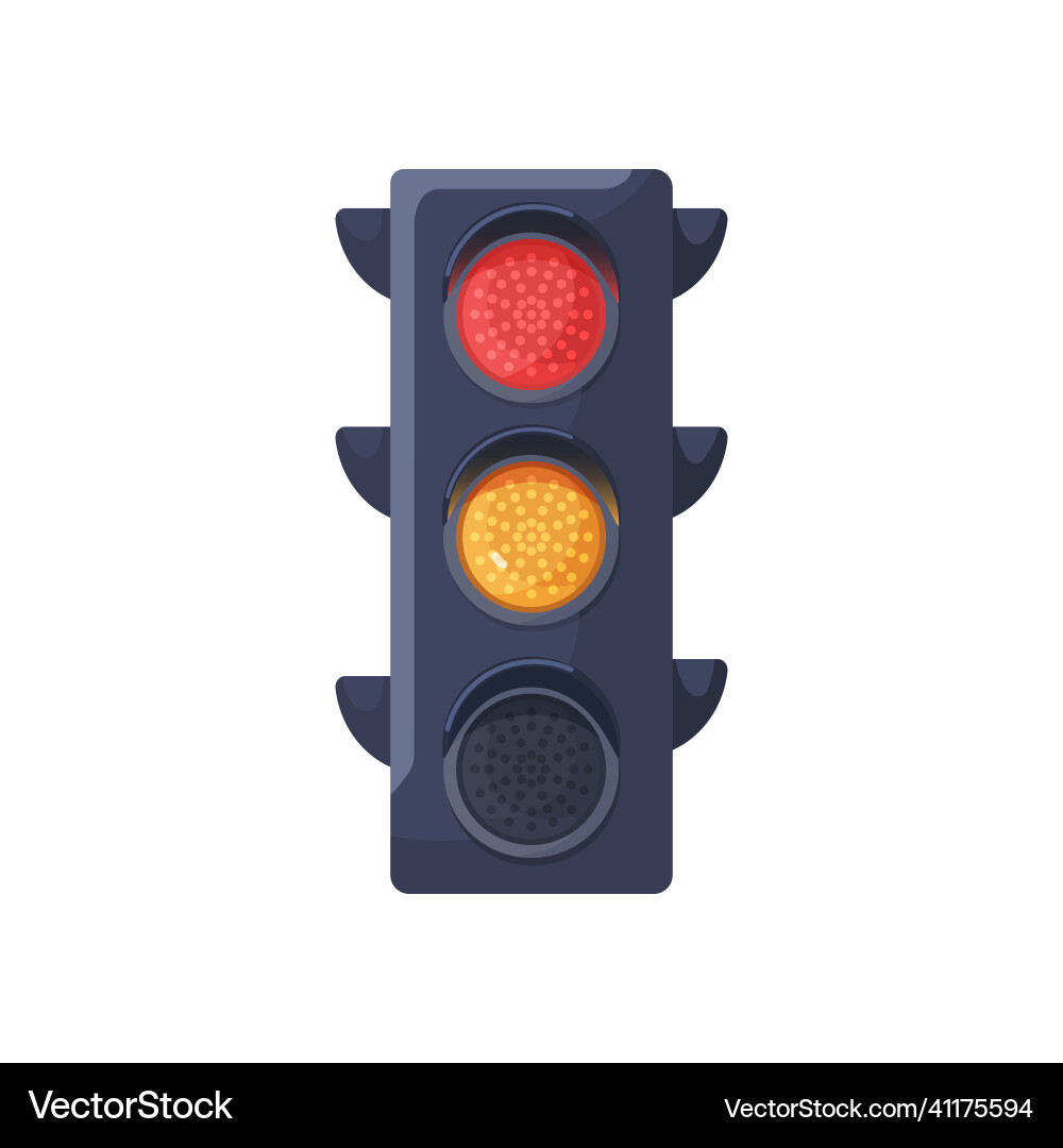 Red and yellow signals of traffic light semaphore Vector Image