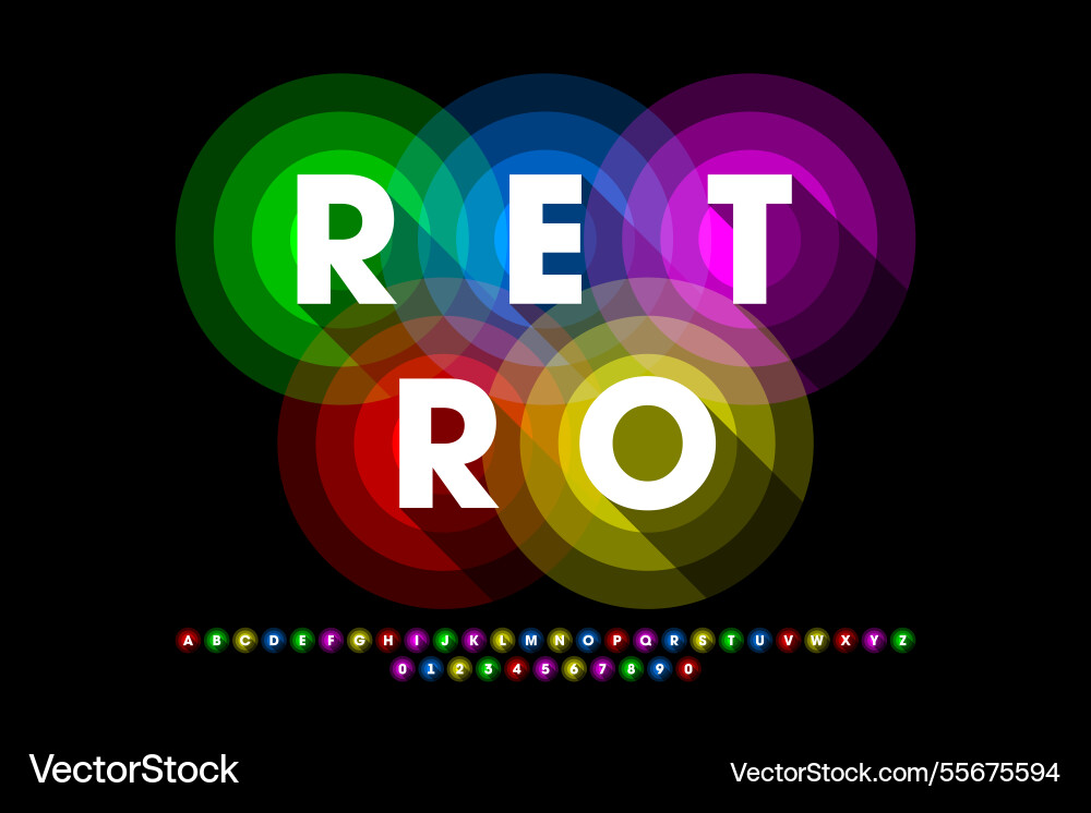 Retro style font design alphabet letters Retro style font design alphabet letters vector image
