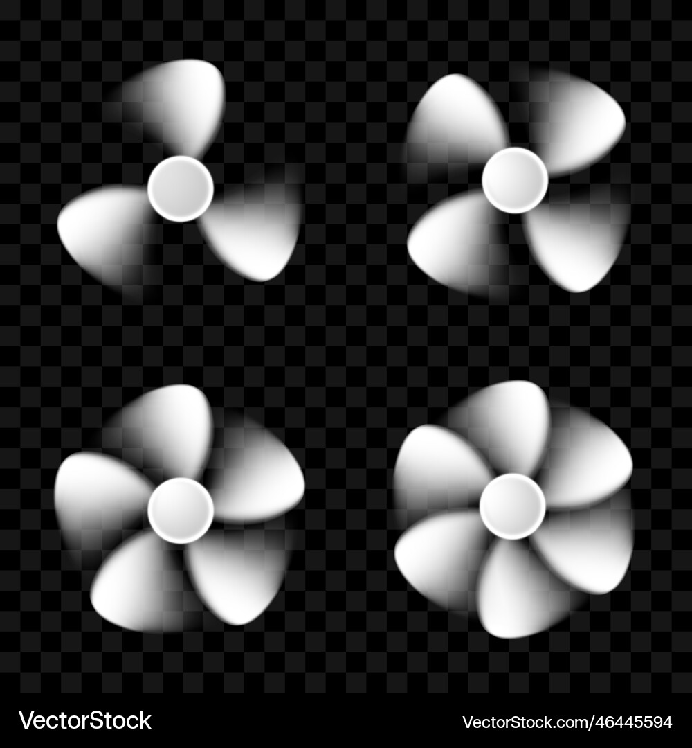 Rotating white propellers with different number Rotating white propellers with different number Vector Image