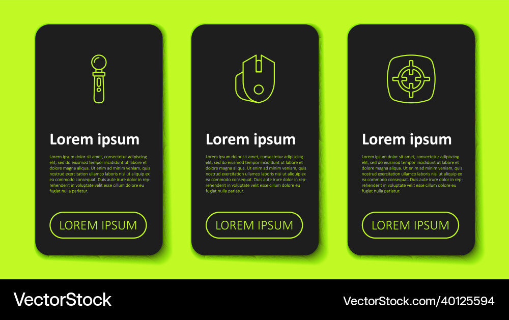 Set line vr controller game computer mouse Vector Image