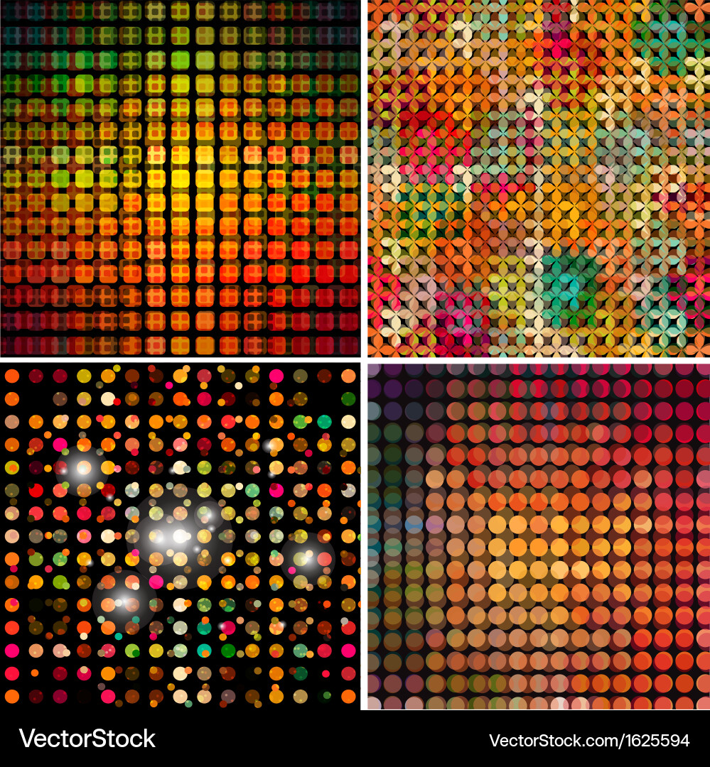 Set of four colorful abstract geometric background Vector Image