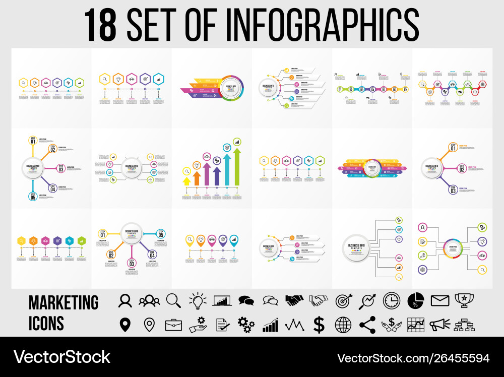 Set of infographics elements design template Vector Image