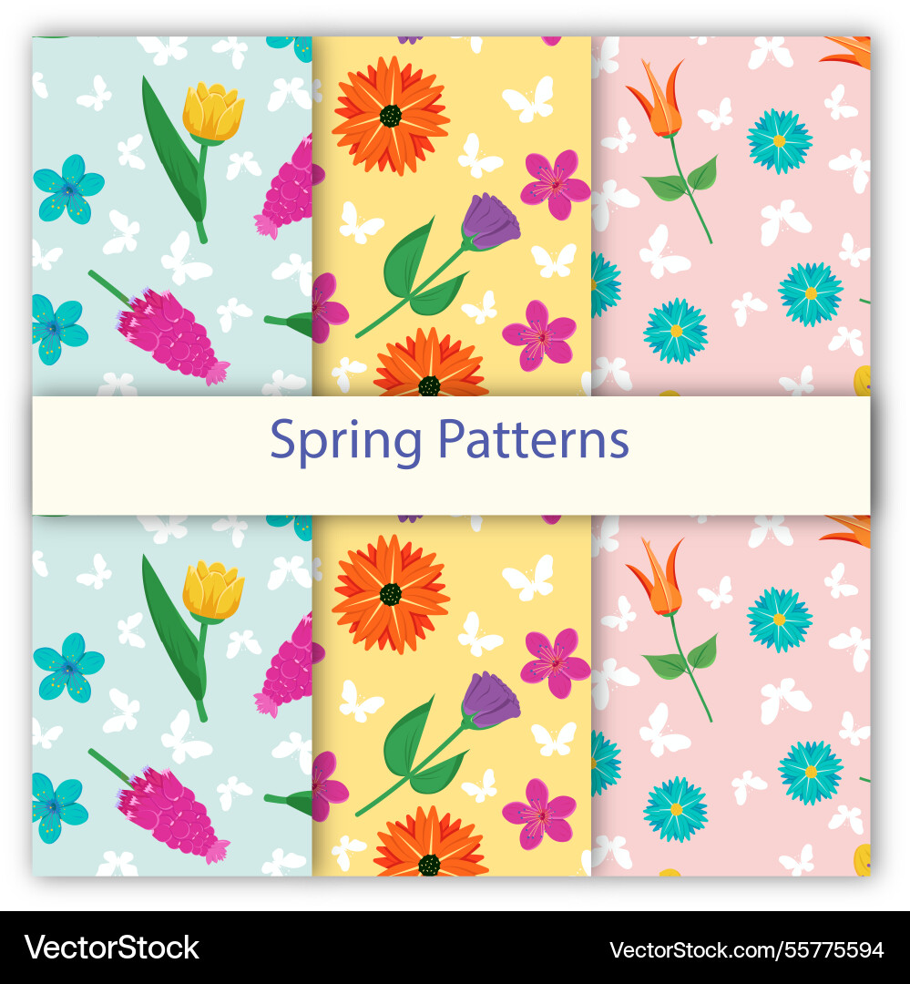 Spring pattern collection Vector Image
