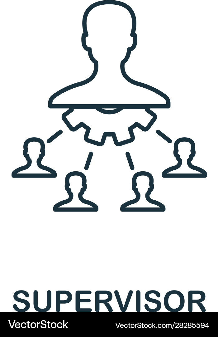 Supervisor line icon thin style element from Vector Image