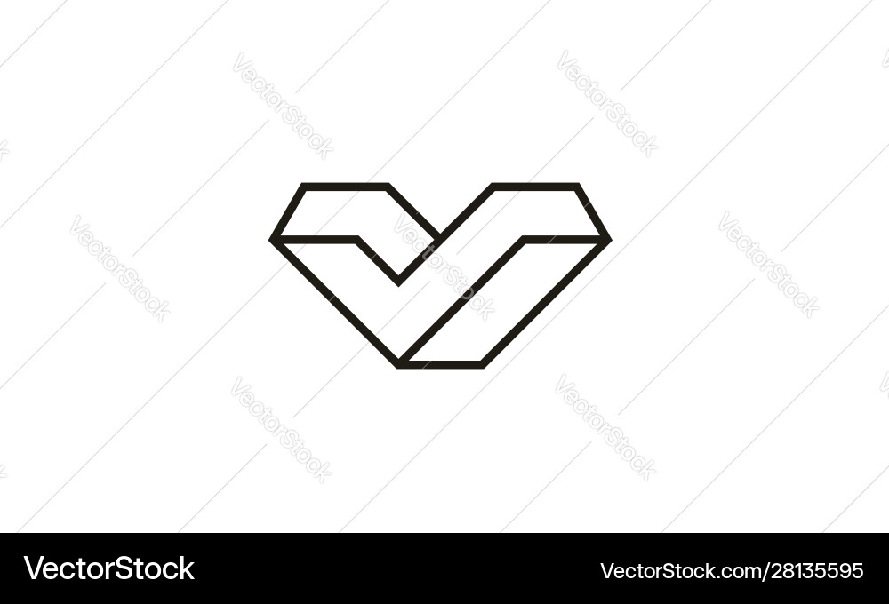 3d Zeilenbuchstabe v Logo Design Konzept 3d Zeilenbuchstabe v Logo Design Konzept vektorbild