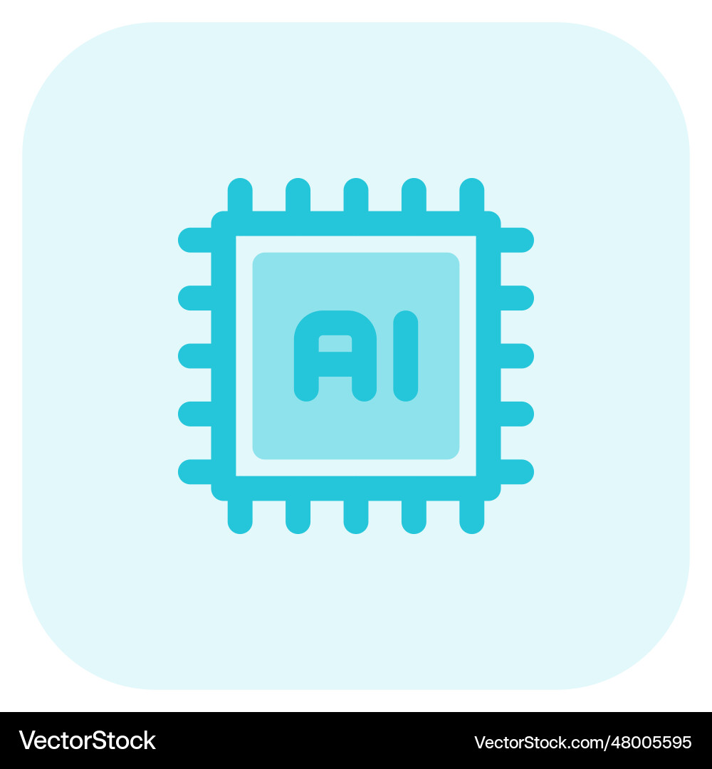 Ai system development through micro chip Vector Image
