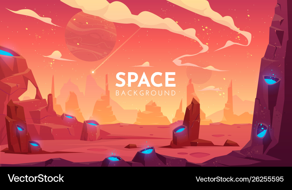 Alien Planet Landscape – Royalty-Free Vector | VectorStock