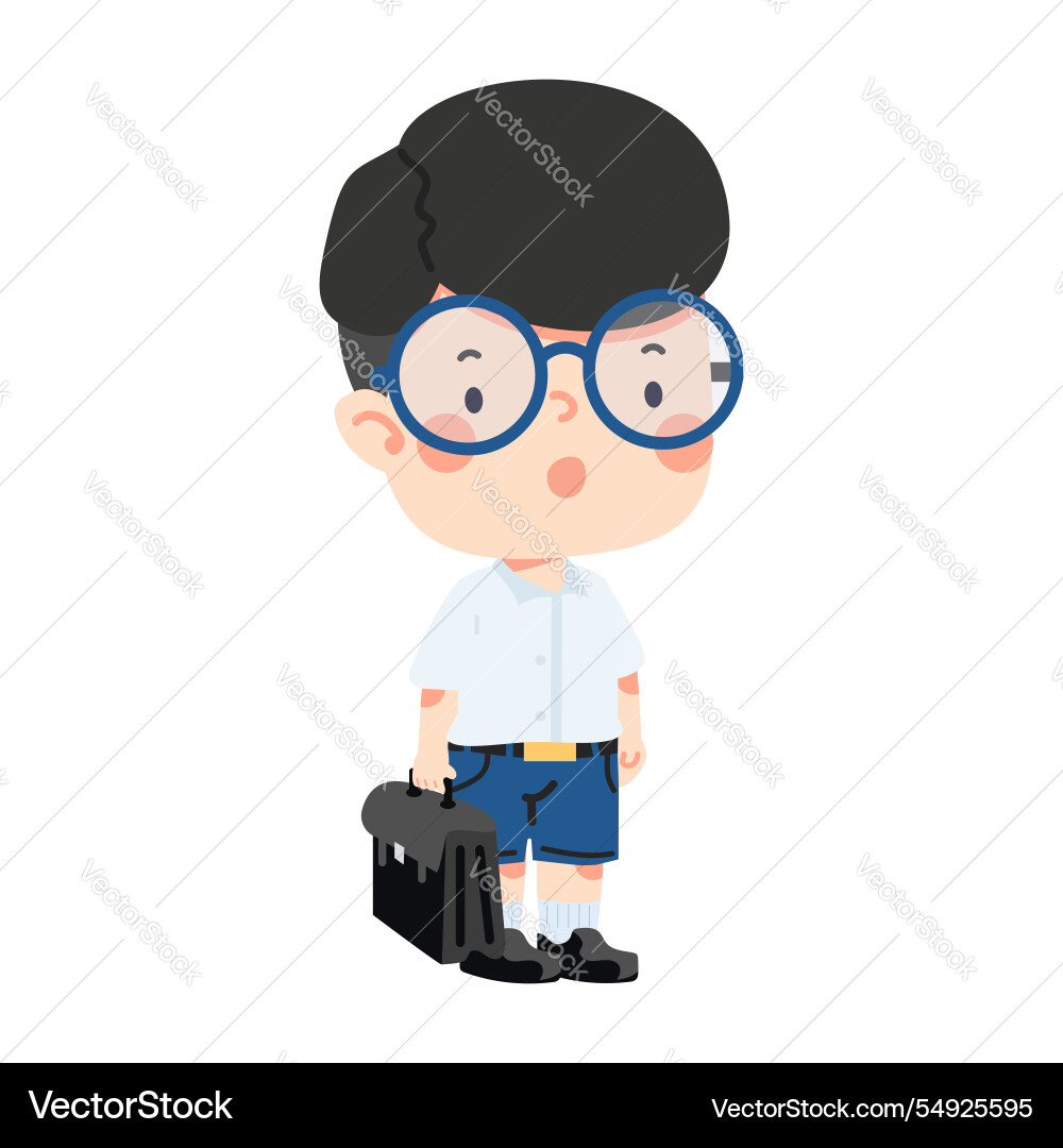 Boy to school with a bag Vector Image