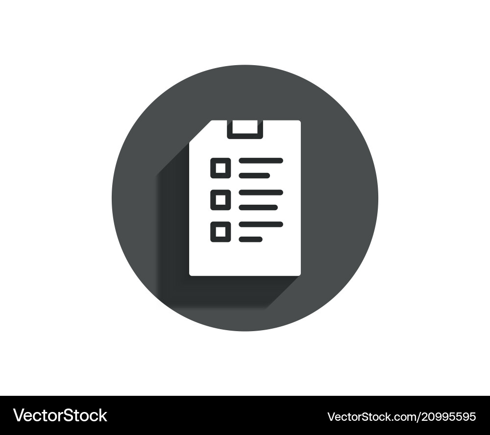 Checklist document simple icon file sign Vector Image