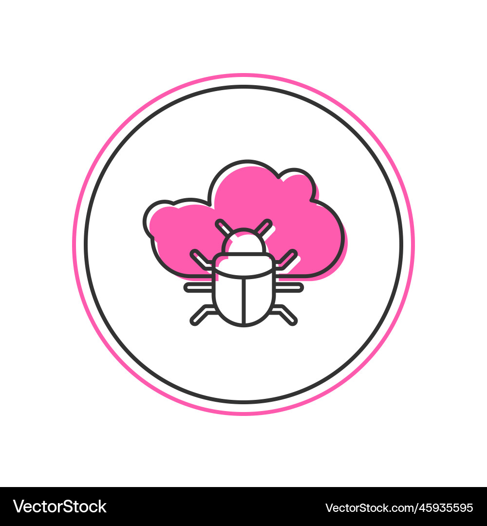 Filled outline system bug on a cloud icon isolated Filled outline system bug on a cloud icon isolated Vector Image