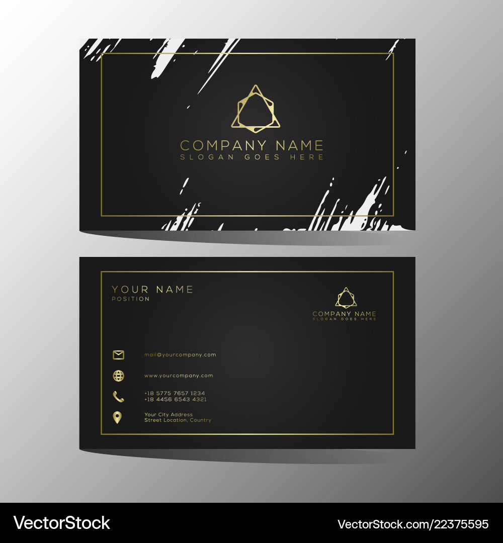 Luxury and elegant black gold business cards Luxury and elegant black gold business cards vector image