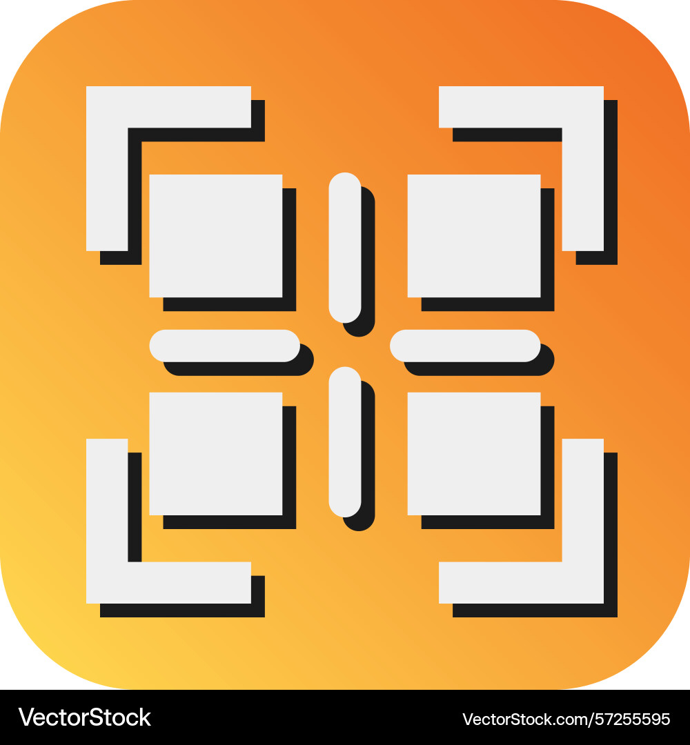 Qr code glyph gradient background icon vector image