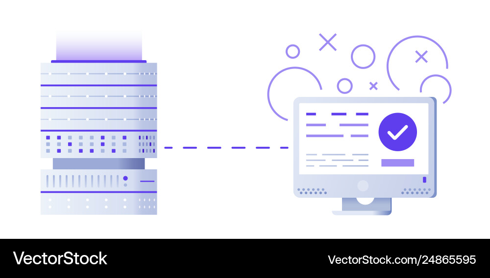 Server and laptop programming concept flat Server and laptop programming concept flat vector image