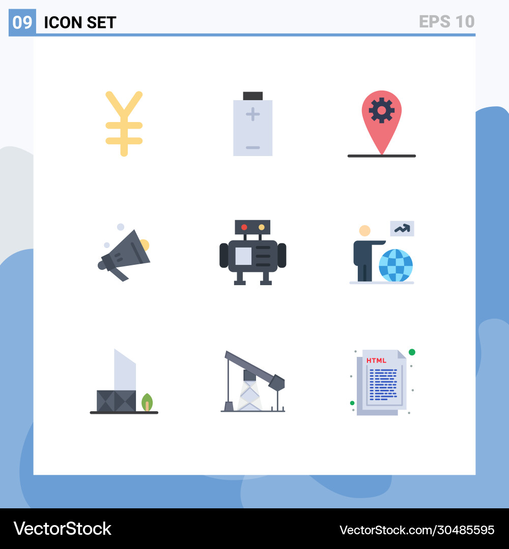 Set 9 flat colors on grid for user man Vector Image