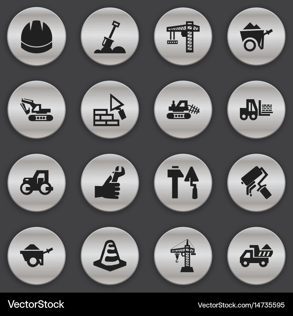 Set of 16 editable structure icons includes Vector Image
