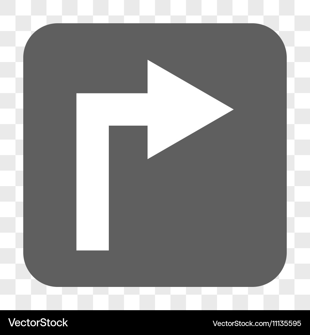 Turn right rounded square button Vector Image