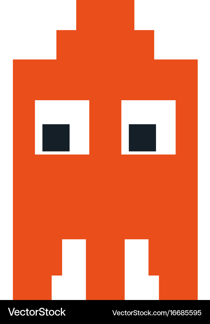 Videogame pixel character icon image Vector Image
