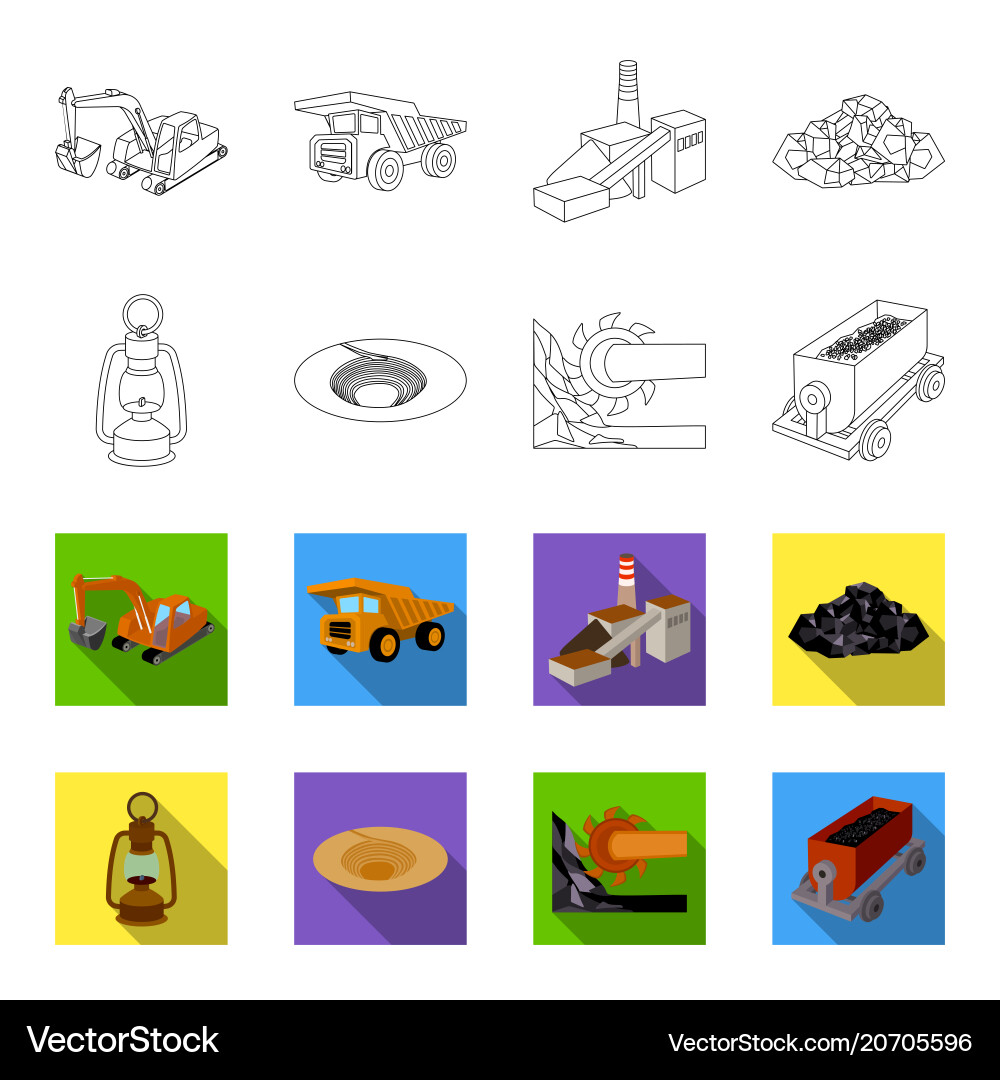 A miner lamp funnel mining combine Vector Image