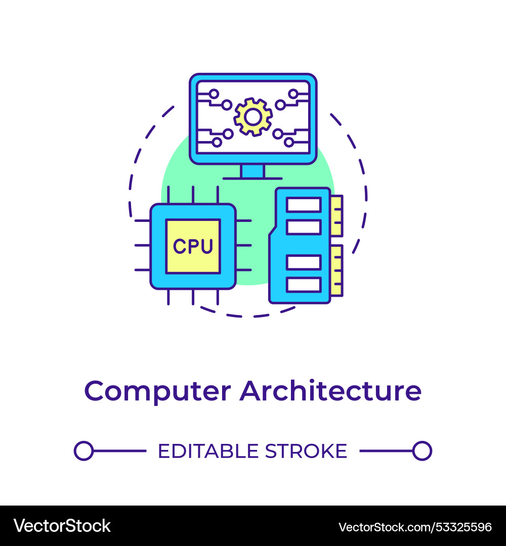Computer architecture multi color concept icon Computer architecture multi color concept icon vector image