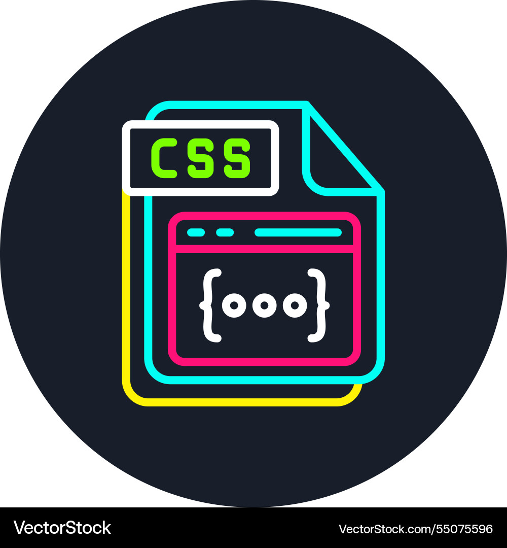 Css line multi color icon vector image