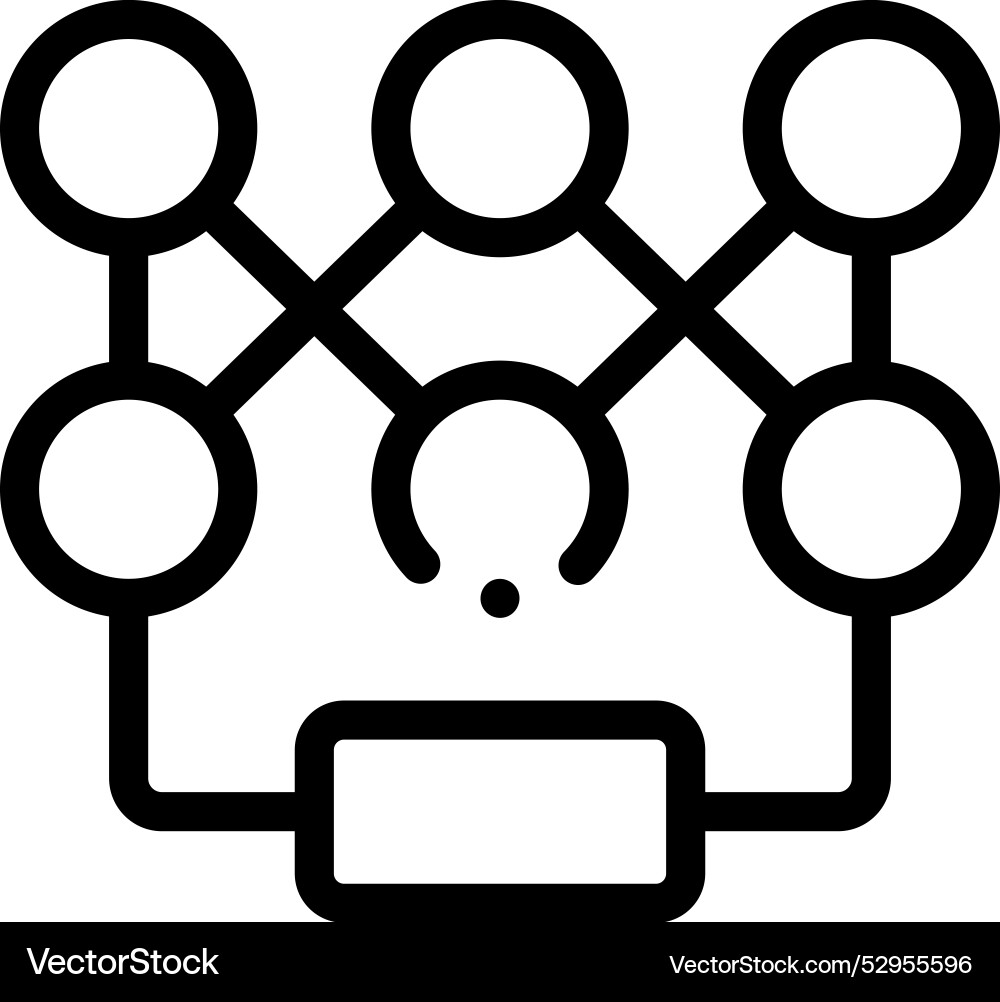 Deep learning icon thin linear style design Deep learning icon thin linear style design vector image