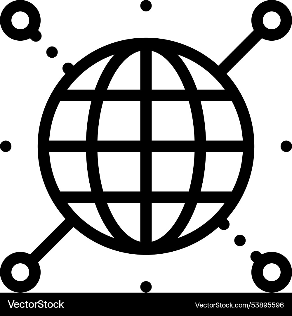 Global icon thin linear style design isolated Global icon thin linear style design isolated vector image