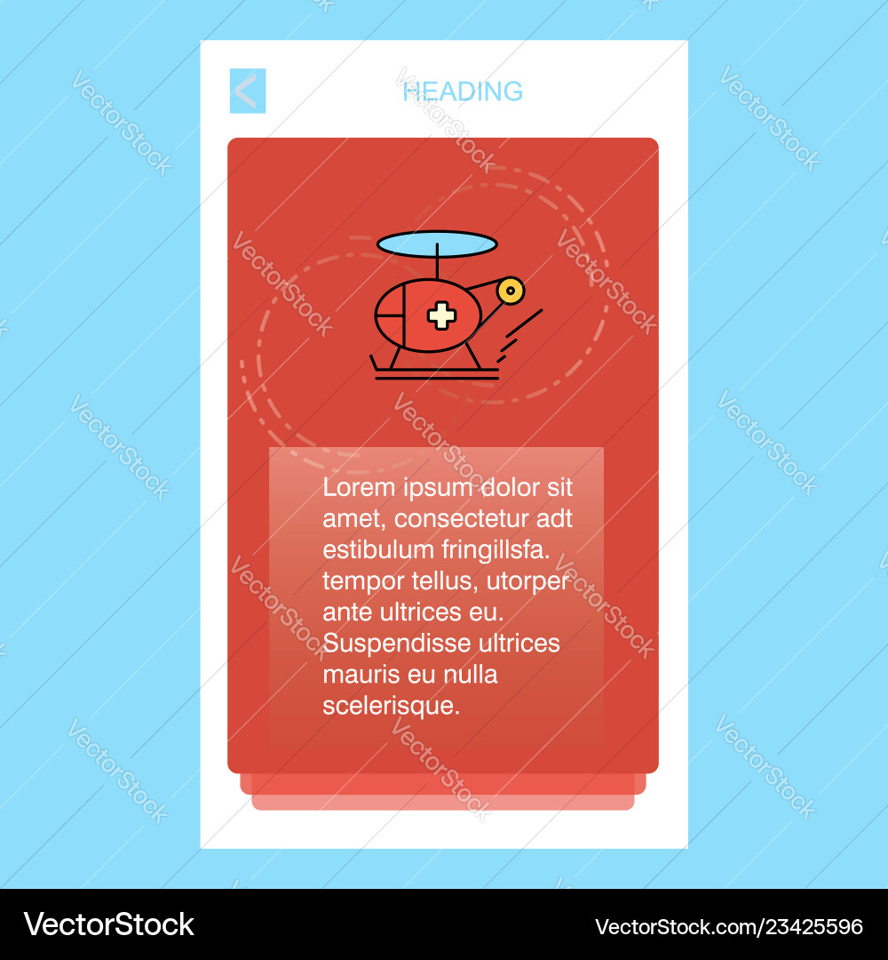 Helicopter ambulance mobile vertical banner Vector Image