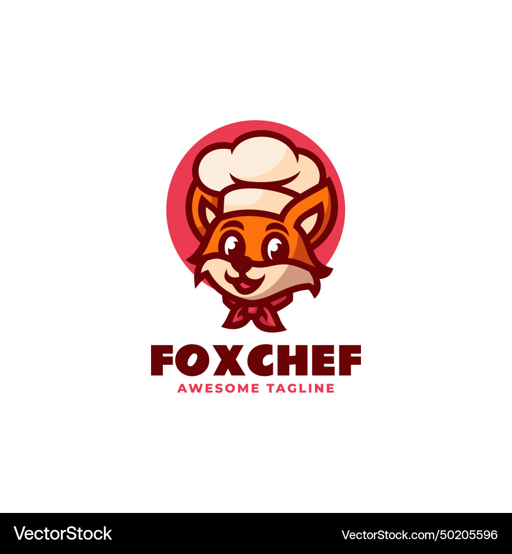 Logo fox chef mascot cartoon style Logo fox chef mascot cartoon style Vector Image