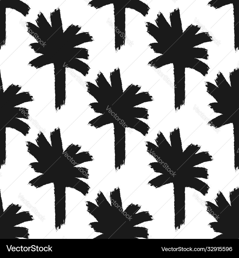 Palm Tree Silhouettes - Abstract Pattern Vector Image