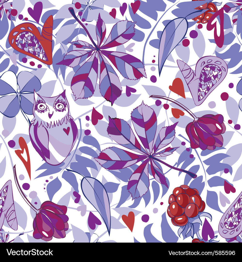 Pattern with owl Vector Image