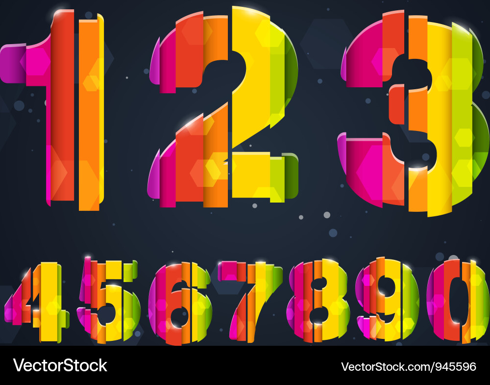 Rainbow Number Composition Vector Image