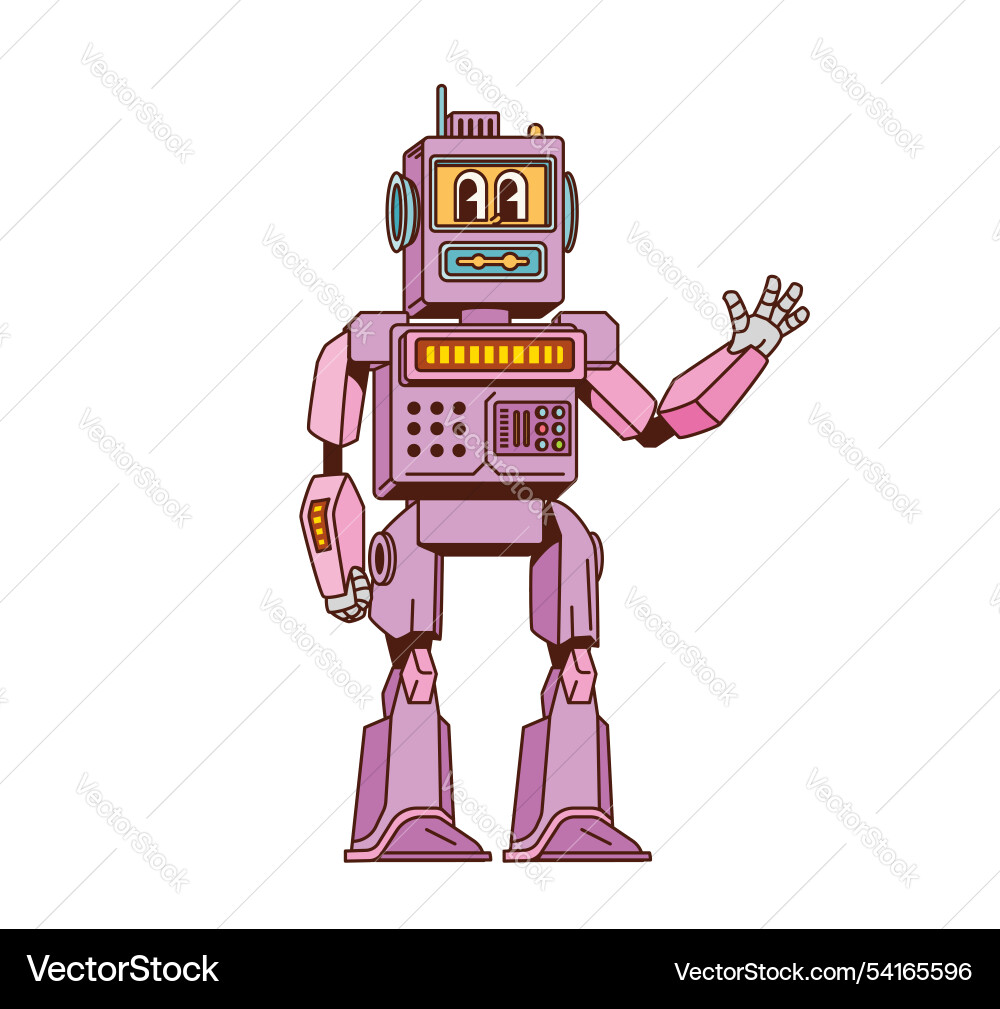 Retro Robot Character vector image