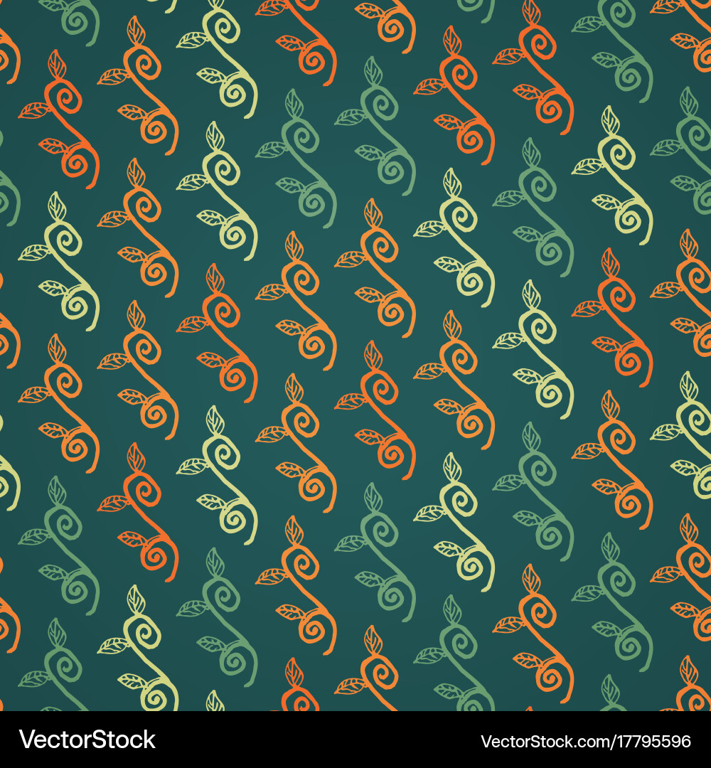 Seamless pattern of branches on dark background Vector Image