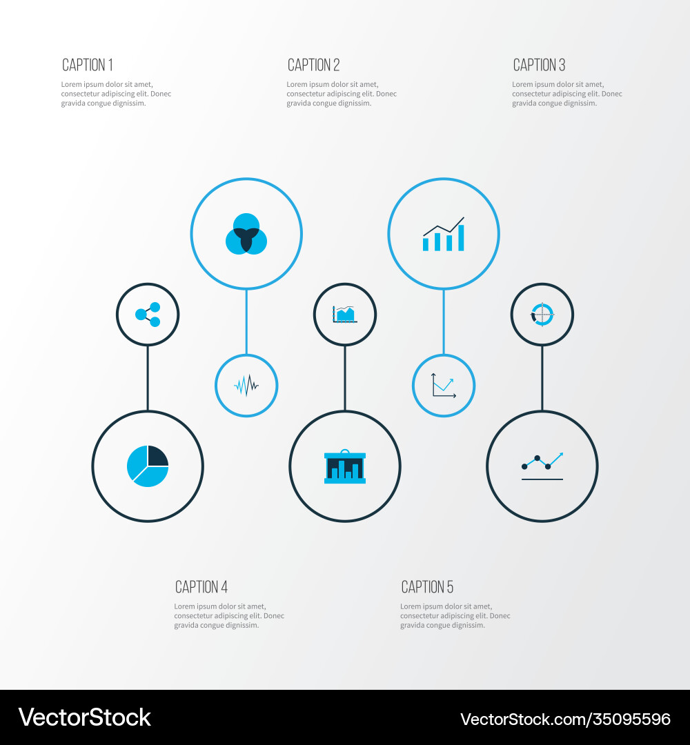 Set graphs diagrams and statistics icons Set graphs diagrams and statistics icons Vector Image