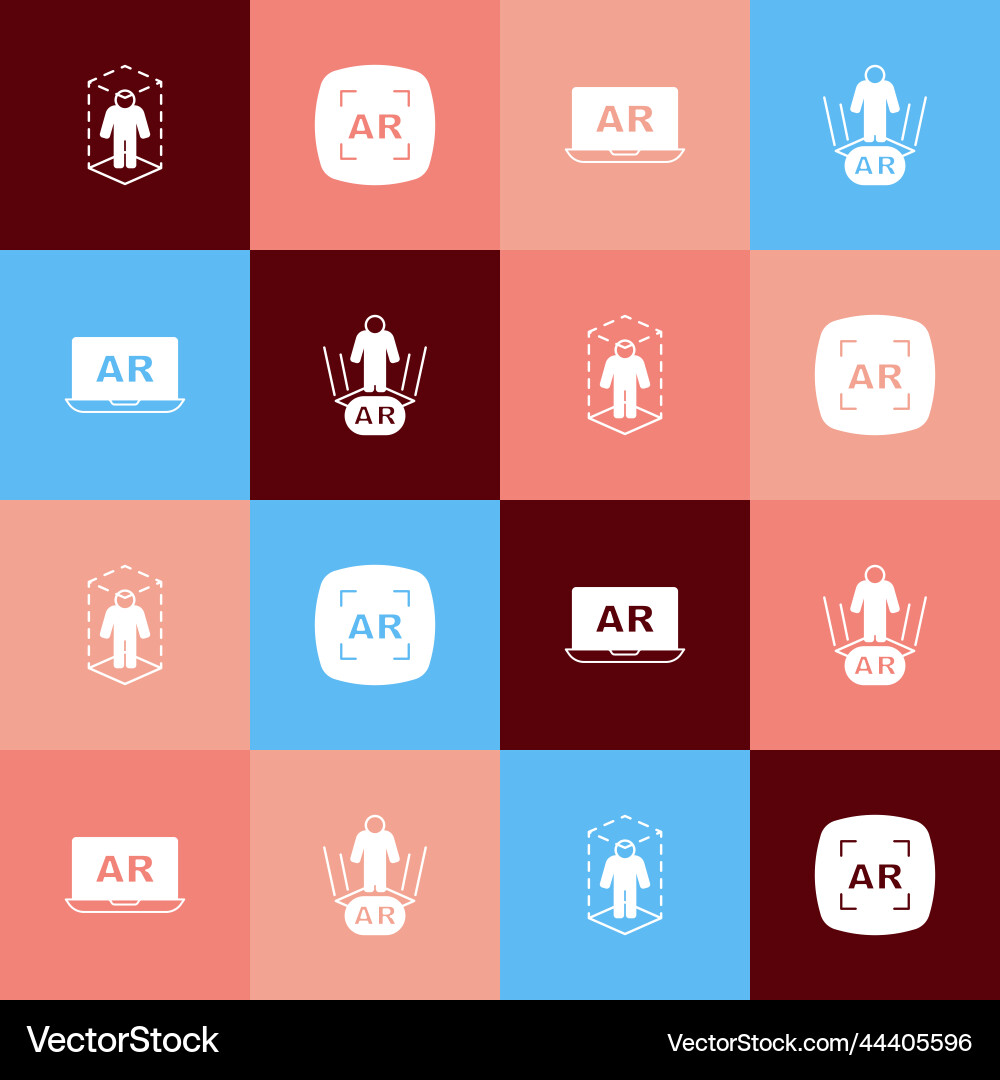 Set pop art 3d modeling augmented reality ar Set pop art 3d modeling augmented reality ar Vector Image