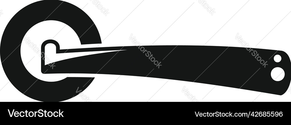Silver door handle icon simple lock latch Vector Image